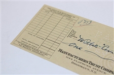 Endorsed Check To Caddy For President Eisenhower Willie Cemetery Perteet