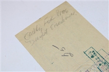 Endorsed Check To Caddy For President Eisenhower Willie Cemetery Perteet