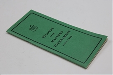 1934-1963 Records Of The Masters Tournament Green Booklet