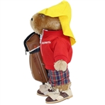 Vintage 1975 Paddington Bear Golfer with Bag & Shoes in Rain Suit - Peru Eden Toys