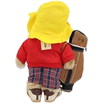 Vintage 1975 Paddington Bear Golfer with Bag & Shoes in Rain Suit - Peru Eden Toys