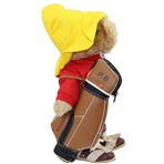 Vintage 1975 Paddington Bear Golfer with Bag & Shoes in Rain Suit - Peru Eden Toys
