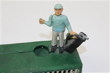 Cast Iron Birdie Putt Mechanical Golf Bank with Golfer & Caddie on Green