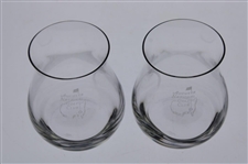 Pair of Augusta National Golf Club Sterling Cut Stemless Liquor Glasses