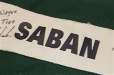 Nick Saban Signed Player/Caddie Bib/Placard & Photo from 2012 Pebble Beach JSA ALOA