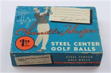 Dozen c.1966 Chandler Harper Plymouth Steel Center Golf Balls In Box
