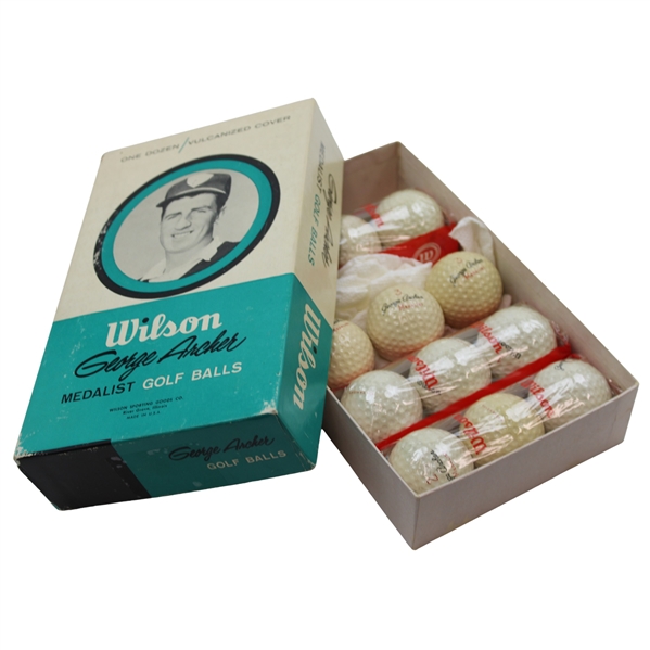 Dozen 1960 Wilson George Archer Medalist Golf Balls In Box