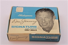 Dozen Shakespeare Don January Signature Cut Proof Golf Balls In Box