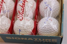 Dozen Shakespeare Don January Signature Cut Proof Golf Balls In Box