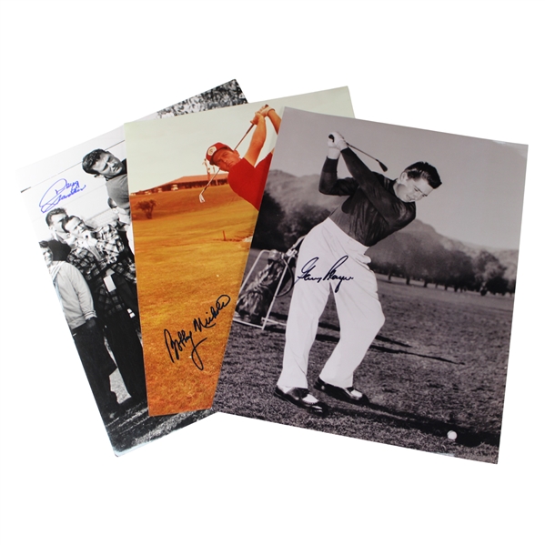 Bobby Nichols, Gary Player & Doug Sanders Signed B&W Photo JSA ALOA