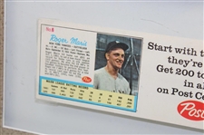 1962 Mickey Mantle & Roger Maris Framed Uncut Card Panel Post Cereal Ad - Framed 