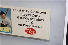 1962 Mickey Mantle & Roger Maris Framed Uncut Card Panel Post Cereal Ad - Framed 