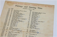 1963 Masters Tournament Thursday & Friday Pairing Sheets - Jack Nicklaus Winner
