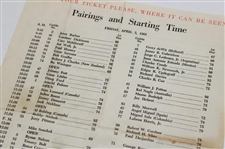1963 Masters Tournament Thursday & Friday Pairing Sheets - Jack Nicklaus Winner