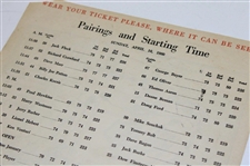 1960 Masters Tournament Sunday Final Rd Pairing Sheet - Arnold Palmer Winner