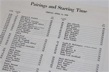 1986 Masters Tournament Friday, Saturday & Sunday Pairing Sheets - Jack Nicklaus Winner