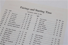 1986 Masters Tournament Friday, Saturday & Sunday Pairing Sheets - Jack Nicklaus Winner