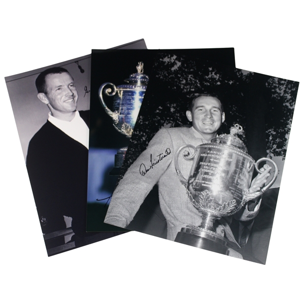 Lee Trevino, Dow Finsterwald & Gene Littler Signed PGA & US Open Trophy Photos JSA ALOA