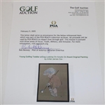 Young Golfing Toddler w/Dog Looking On Acrylic On Board Original Painting by Artist James Cox 