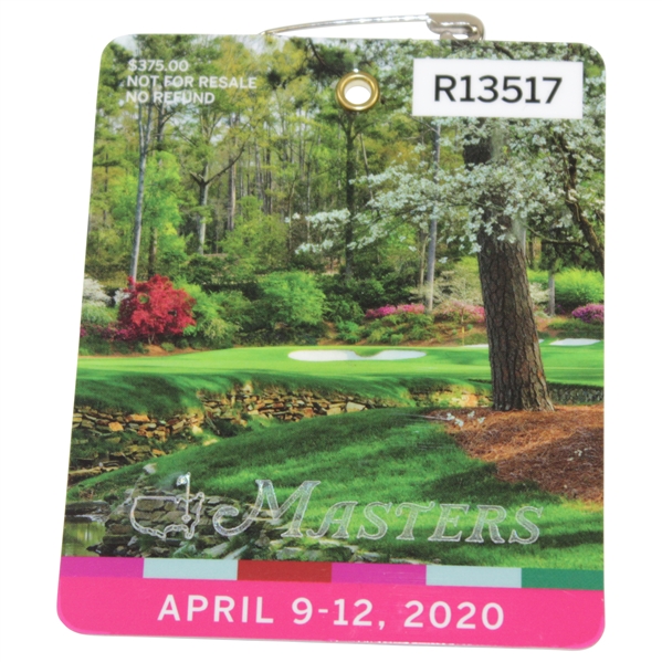 2020 Masters Tournament SERIES Badge #R13517 - Historic No Patrons November Masters