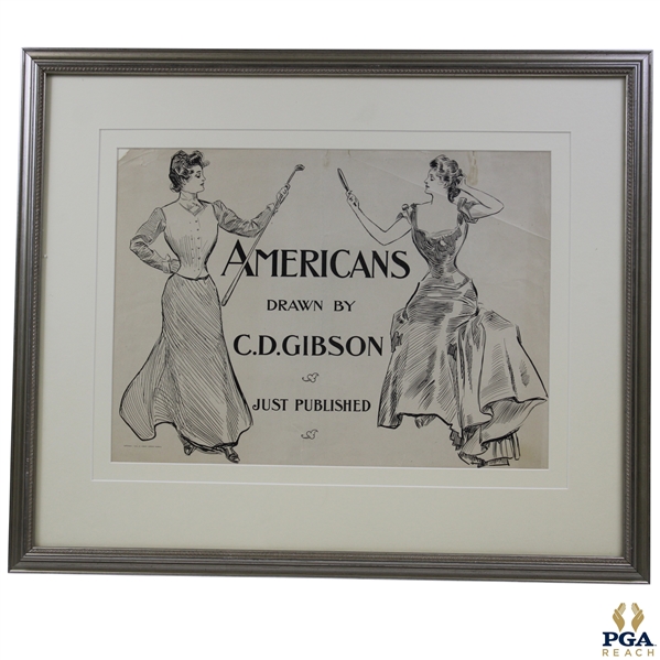 1900 Americans Drawn by C.D. Gibson by Robert Howard Russell - Framed
