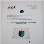 LPGA Founder Marlene Bauer Hagge Signed World Golf Hall of Fame Flag JSA ALOA