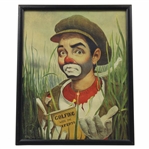 Four (4) Classic Weary Willie Clown Golf Prints - Framed