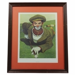 Four (4) Classic Weary Willie Clown Golf Prints - Framed