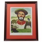 Four (4) Classic Weary Willie Clown Golf Prints - Framed