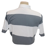 Chi Chi Rodriguez's Personal Gray & White Stripe Jack Nicklaus Signature Polo w/Sponsor - M