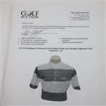Chi Chi Rodriguez's Personal Gray & White Stripe Jack Nicklaus Signature Polo w/Sponsor - M