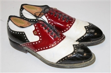 Chi Chi Rodriguez's Personal Red, Black & White Footjoy Golf Shoes w/Burgundy Shoe Bags