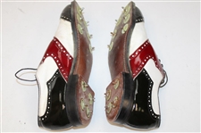 Chi Chi Rodriguez's Personal Red, Black & White Footjoy Golf Shoes w/Burgundy Shoe Bags
