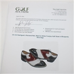 Chi Chi Rodriguez's Personal Red, Black & White Footjoy Golf Shoes w/Burgundy Shoe Bags