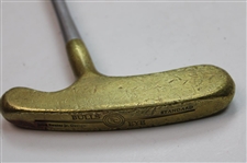 Brass Titleist Putter (Scotty Cameron) Original Grip , Vokey Titleist 52 Wedge, Macgregor Sand Wedge (Expediter), #985 Tommy Armour & Brass Bulls Eye Putter (Offset Model)