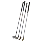 Brass Titleist Putter (Scotty Cameron) Original Grip , Vokey Titleist 52 Wedge, Macgregor Sand Wedge (Expediter), #985 Tommy Armour & Brass Bulls Eye Putter (Offset Model)