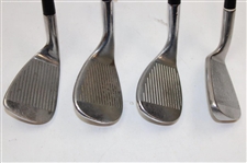 Four (4) Wedges Taylormade PW Tour Preferred, Titleist PW DTR Model, Cleveland Sand Iron #588 56 & Cleveland Sand Iron #485 56