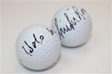 Hale Irwin & Chi Chi Rodriguez Signed Personal Used Golf Balls JSA ALOA