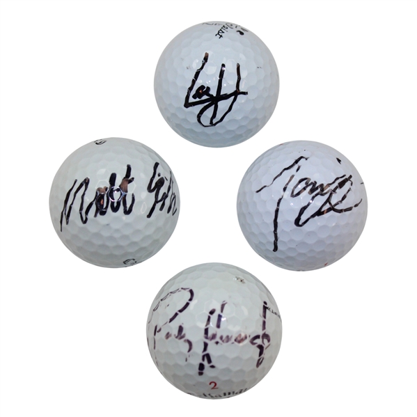Finau, Fitzpatrick, Hodges & Harrington Signed Golf Balls JSA ALOA