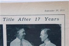 1931 Mid-Week Pictorial 'Ouimet Regains the Amateur Golf Title After 17 Years' - September 19th