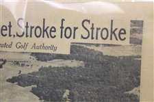 1932 '9 Holes in 30 With Ouimet, Stroke for Stroke' by Alex Morrison Newspaper Article