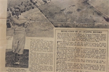 1932 '9 Holes in 30 With Ouimet, Stroke for Stroke' by Alex Morrison Newspaper Article