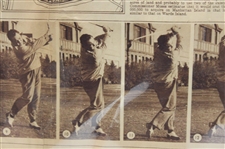 1937 New York Times 'Hollywood's Mystery Golfer Demonstrates His Driving Form' Newspaper - November 14th