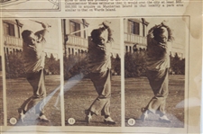 1937 New York Times 'Hollywood's Mystery Golfer Demonstrates His Driving Form' Newspaper - November 14th