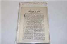 Ten (10) Various Turn of the Century Golf Articles/Instructions