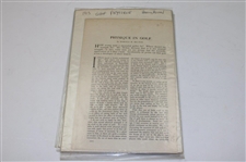 Ten (10) Various Turn of the Century Golf Articles/Instructions