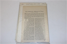 Ten (10) Various Turn of the Century Golf Articles/Instructions