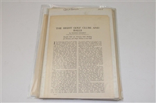 Eleven (11) Various Turn of the Century Golf Articles/Instructions