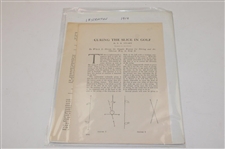 Eleven (11) Various Turn of the Century Golf Articles/Instructions