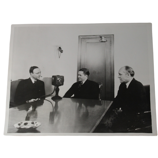 1930 Bobby Jones Grand Slam Winner Addresses Nationwide Audience Large Vintage Photo